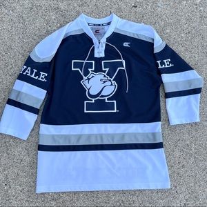 Men's Colosseum NCAA Yale Bulldogs Blue White  Hockey Jersey Small